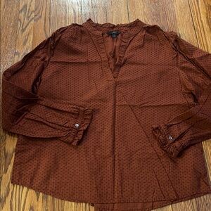 J. Crew Rust Textured Blouse